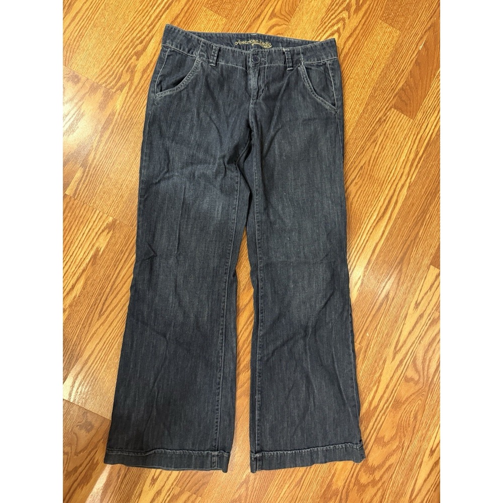 American Eagle Women's Size 8 Lower Rise Trouser Jeans Blue Denim